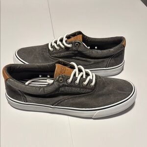 Sperry Gray and Brown Sneakers with Canvas Upper